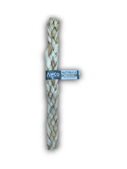 50cm Jumbo Goat Braid, Long Lasting Natural Dog Treat