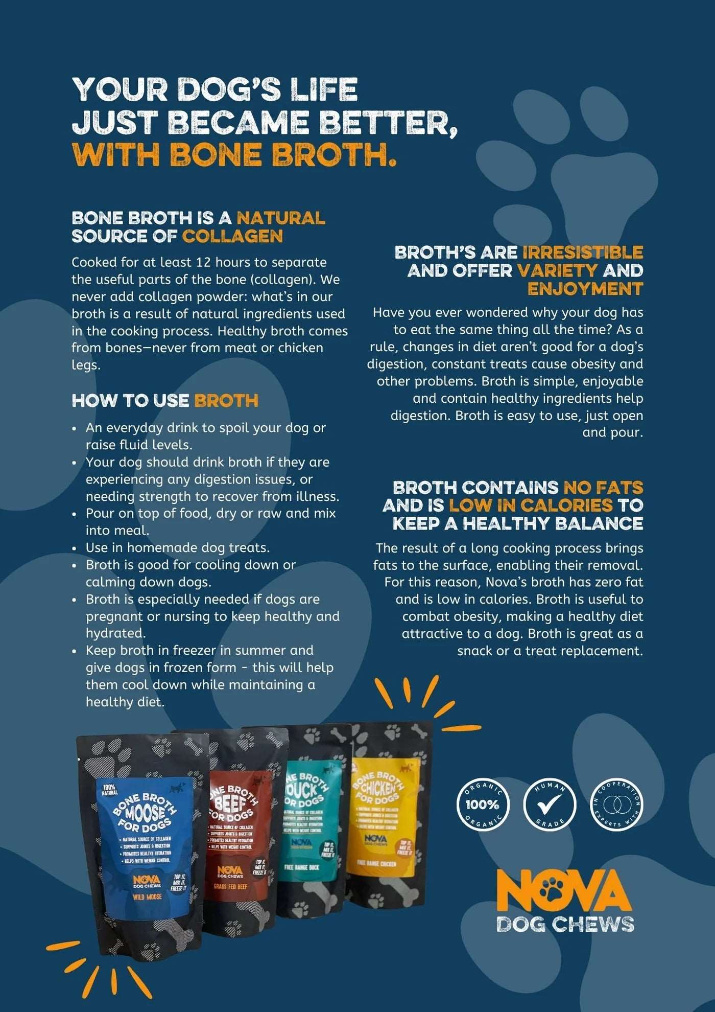 Bone Broth (230ml) chicken, beef, Duck or Moose